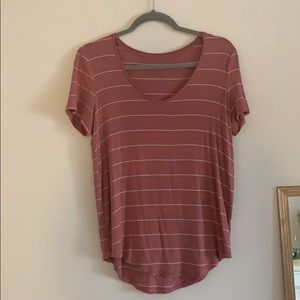 pink & white striped t shirt